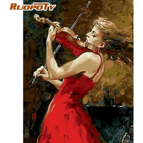 RUOPOTY Frame Diy Painting By Numbers Violin picture Modern Wall Art Canvas By Numbers For Adults Unique Gift diy Home Artwork