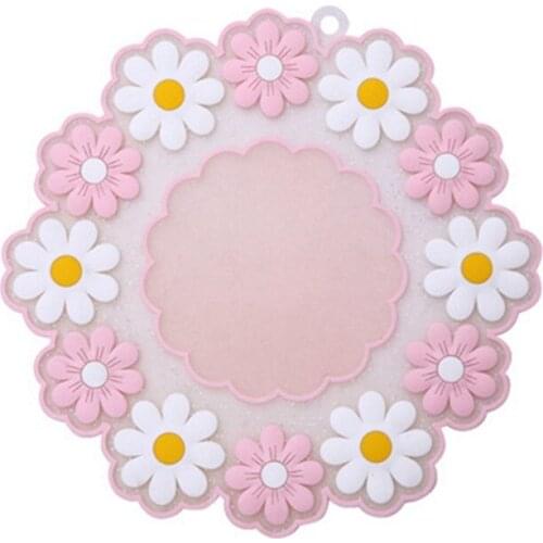 Small Fresh Daisy Silicone Placemat Heat Insulation Pad PVC Table Mat High Temperature Anti-scald Pot Mat Bowl Mat Coaster