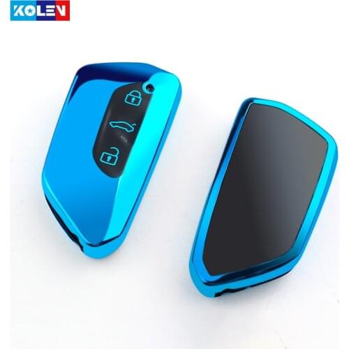 New Soft TPU Car Remote Key Full Cover Case For Volkswagen VW Golf 8 Mk8 2020 Skoda 3 Buttons Car Smart Key Holder Fob Keychain