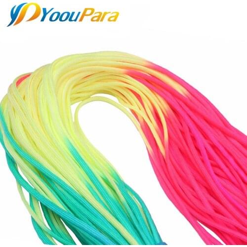 50FT Rainbow Paracord 4mm nylom 7 Stands Parachute 550lb Rope For Outdoor Camping Tent DIY Paracord Bracelet Cord