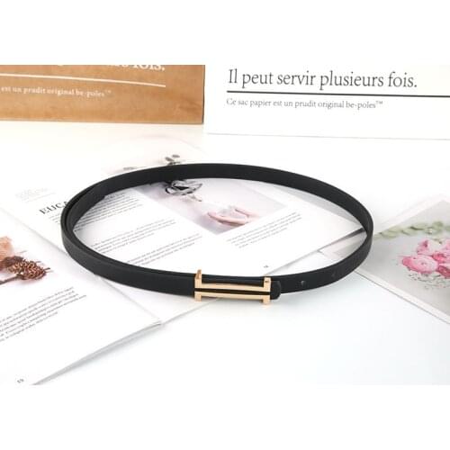 New Fashion Leather Thin Belt For Women Personality Metal Buckle Waist Strap Designer Ladies Trouser Dress Decoration Waistband