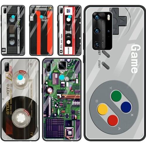 Retro Vintage Camera Cassette Music Battery Glass Case For Huawei P30 P40 P20 P10 Lite Pro Plus P Smart 2019 2020 2021 Shell