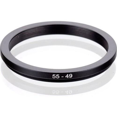 RISE(UK) 55mm-49mm 55-49mm 55 to 49 Step down Ring Filter Adapter black