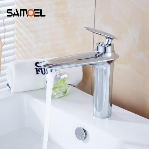 Contemporary Single Handle Single Hole Bathroom Sink Hot&Cold Faucet, Chrome 1170C