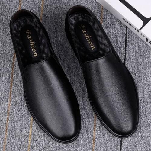 Genuine Leather Men Casual Shoes Luxury Brand Shoes Breathable Slip on Lazy Driving Shoes High-end offce fashion shoes