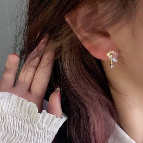 U-Magical Unique Design Curve Symbol Question Mark Dangle Earrings for Women Shining Rhinestone Wedding Earrings Jewelry