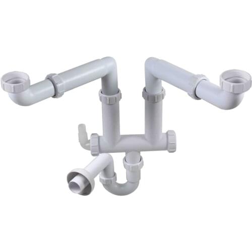 Talea Drain Outdoor Sink Double Trough Downpipe Vegetable Washing Basin Sewer to Wall GR005C002