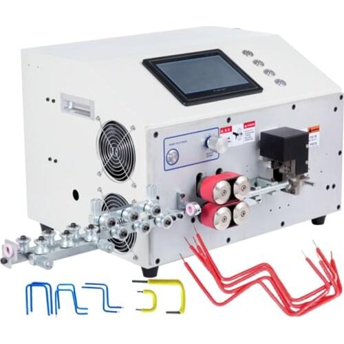 SWT508-ZW25 updated 7 inch touch screen double head computer automatic wire stripping and bending machine for angle bender