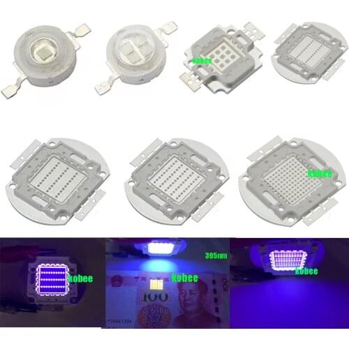 High Power Chip LED COB Light Purple 395Nm- 400Nm 1W 3W 5W 10W 20W 30W 50W 100W Cure UV Lamp SMD