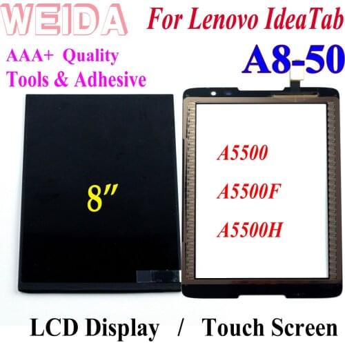 WEIDA LCD Replacement 8" For Lenovo IdeaTab A8-50 A5500 A5500F Tablet PC LCD Display Touch Screen Separately A5500-H
