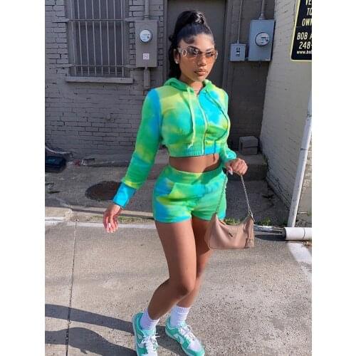 Womens shorts Suit Sets Tops Two Piece Trouser Clothing 2021 Summer Fashion Pant Pantsuit Costume Zipper Hat Drawstring 8073