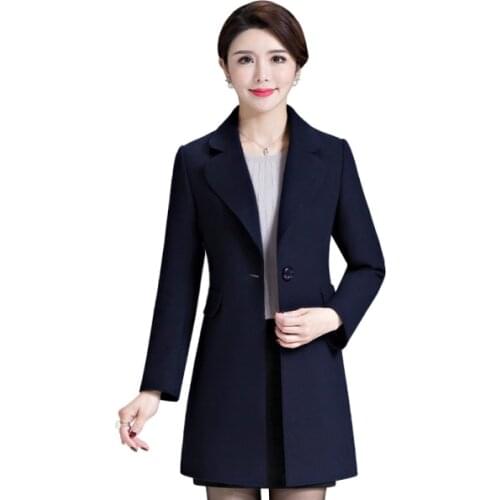 Caramel coat woolen coat womens mid-length Korean style no double-sided woolen coat
