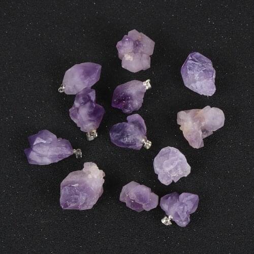 18-25mm Original Natural Amethysts Pendants Irregular Genuine Crystal Quartz Pendants For Necklace DIY Jewelry Accessories