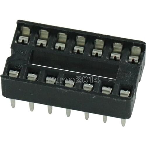 20PCS 14pin DIP IC Socket Adaptor Solder Type Socket Pitch Dual Wipe Contact