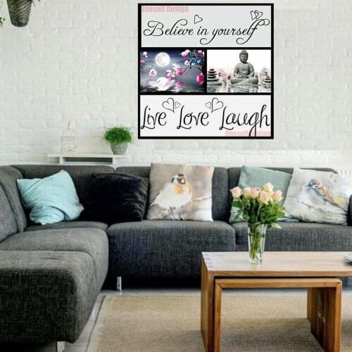 5d diamond painting full square live love laugh diamond embroidery full set believe 5d diamond mosaic sale home wall sticker