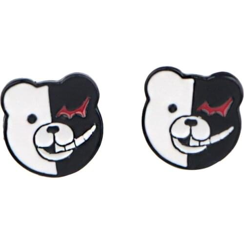Anime Game Danganronpa V2 Enamel Metal Small Earrings Kawaii Figures Monokuma Nagito Komaeda Nanami ChiaKi Ear Studs Teens Gift