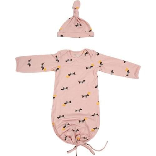 Baby Swaddle Wrap Hat Set Receiving Blanket Tail Knot Beanie Sleeping Bag