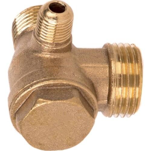 3 Port Brass Male Threaded Check Valve Connector Tool for Air Compressor Prevent Backflow