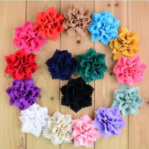 20pcs/lot 3.1"Artificial Cloth Fabric Rose Flowers For DIY Blossom Hair Flower Without Clips Girl Headband Accessories