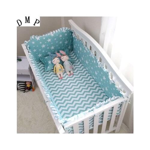 6PCS Cartoon Baby Bedding Set Bed Linen Cot Bedding Set bedroom decor Cotton Baby Clothes bedroom (4bumpers+sheet+pillow cover)