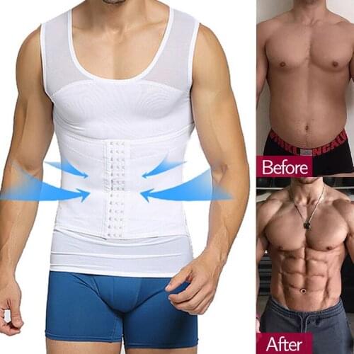 Body Shaper Men Waist Trainer Tank Tops Tummy Slimming Belt Corset Waist Cincher Girdle Vest Undershirt