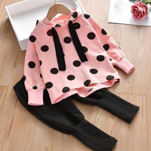 Spring And Autumn Girls' Suit Fashion Western Style New Girls Fashion Korean Casual Baby Sweater Two-Piece Baby Girl Clothes
