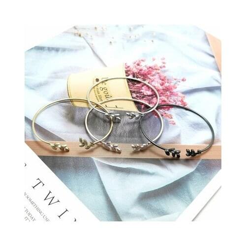 Leaf Opening Bracelet Fashion Woman Leaves Bracelet Bangles Argent For Girls Party Luxury Jewelry Gifts