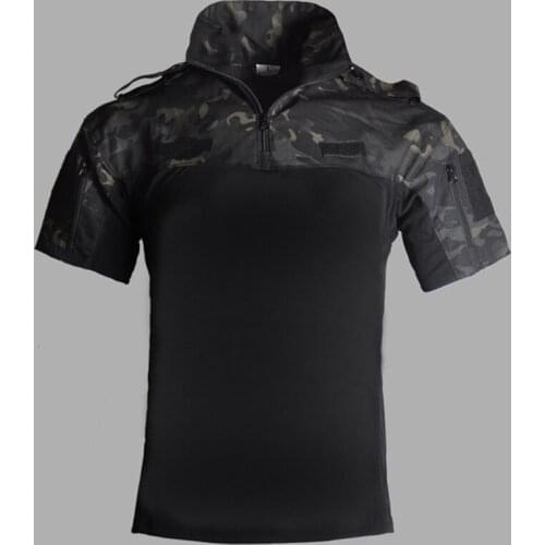 Men Outdoor Military Tactical Summer Shirts Wear-resistant Breathable Camouflage Short Sleeve Tops Climbing Training Army Shirts