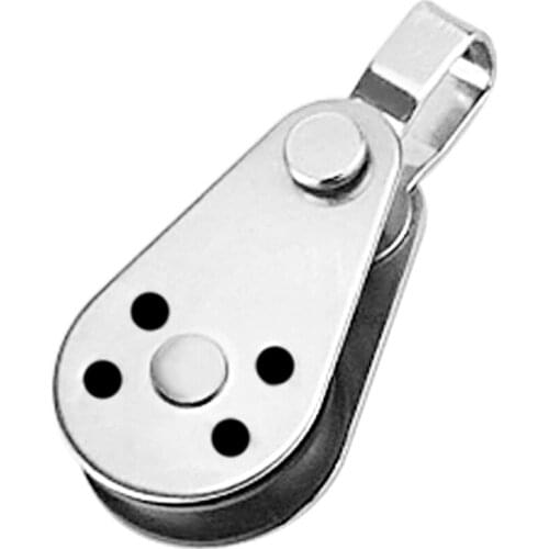 Pack of 2 26mm Stainless Steel 316 Fixed Eye Wire Rope Single Pulley Block for Kayak Rigging (Type A)