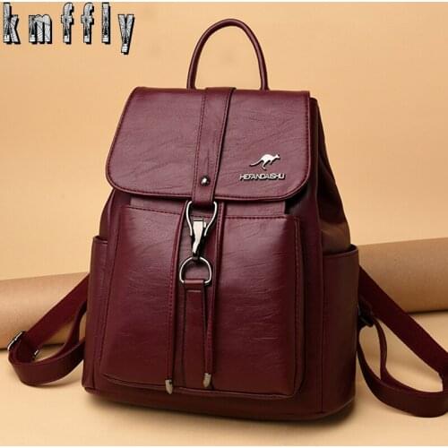 New Soft pu Leather Women Backpack Fashion School Backpack Shoulder Bags for Women 2020 Drawstring Travel Backpack Sac Mochila