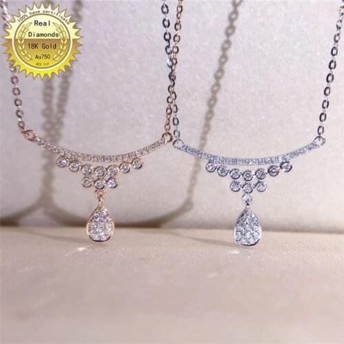 100% 18K white gold natural diamond necklace all use 0.11ct diamond and have certificate HM020
