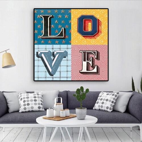 Poster HD Print Street Art Graffiti LOVE Modern Abstract Canvas Painting Art Wall Pictures For Living Room Cuadros Home Decor
