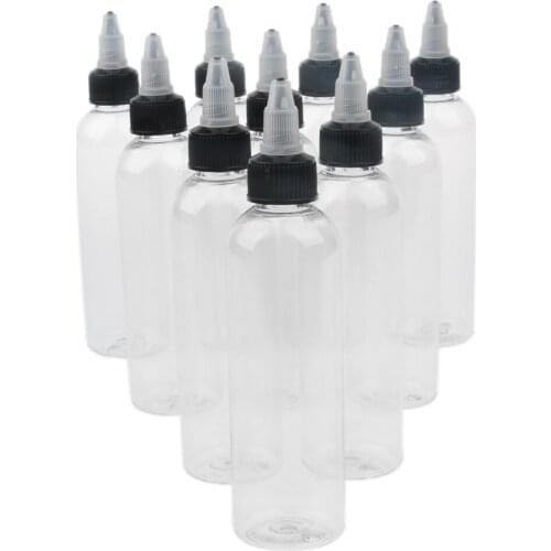 10 Pcs Plastic Empty Squeeze Bottle with Twist Cap for Ink liquid Painting Glue 120ml