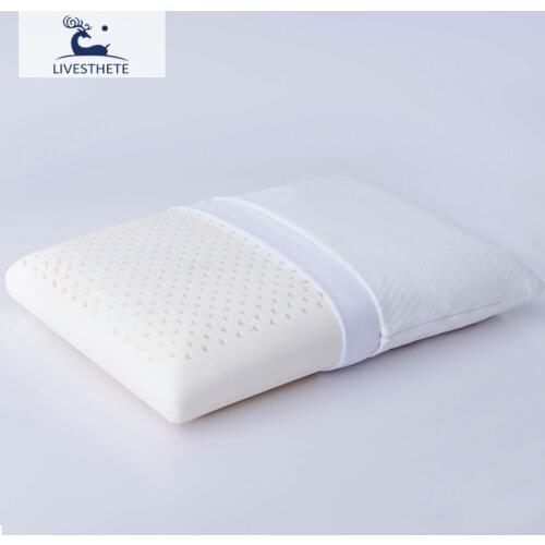 Liv-Esthete 2021 Beauty Natural Latex Pillow Medium Support Bed Pillow With Cover Massage Helps Relieve Pressure For Sleeping