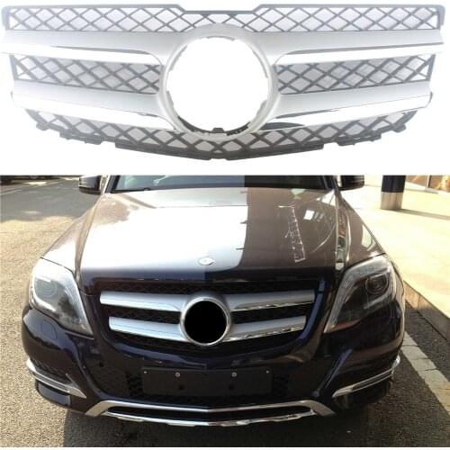Front Racing Bumper Grille Upper Facelift Grill For Mercedes-Benz X204 GLK Class 2013 2014 2015 Black SIlver