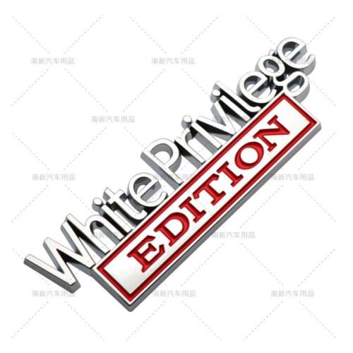 Silver Metal White Privilege EDITION Emblem Auto Trunk Fender Badge Decal Stickers Car Accessories