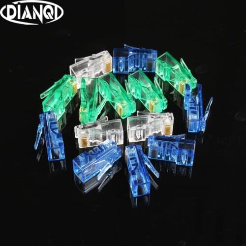Gold plated RJ45 Net Network Modular Plug Cat5 CAT5e Connector 8P8C utp Unshielded Modular Rj45 Plug NEW 25/50/100 PCS