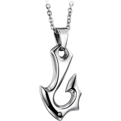 Chic Men Alloy Trendy Special Fishhook Pendant Necklace Charm Party Gift