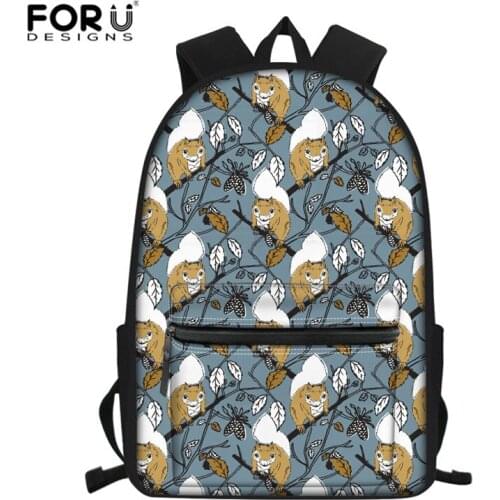 FORUDESIGNS Custom Student Schoolbags Squirrel printing Children School Backpack Travel Daily Bagpack Women Laptop Backpack