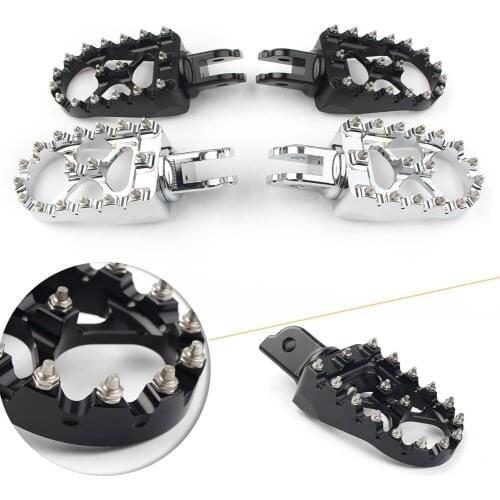 MX Style Motorcycle Footpegs Front Wide Foot Peg For Harley Softail Models 2018-2019 Black/Chrome CNC Aluminum