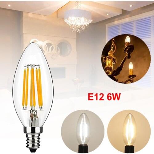5PCS/LOT LED Candle Bulb Energy conservation 6W E12 220V Warm/ white chandlier Glass Lamp Ampoule Bombillas LED Candle Light