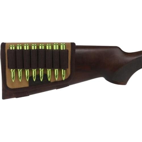Tourbon Tactical Hunting Shooting Rifle Gun Buttstock Cheek Rest 8 Rounds Cartridges Ammo Holder Canvas Gun Accessories