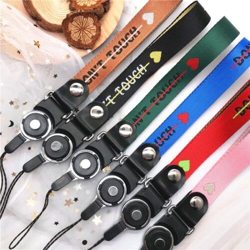 Universal 2-in-1 removable Wrist Strap Love Lanyard For Phone Key ring USB Flash Drives Keys keycord keychain phone Accessories