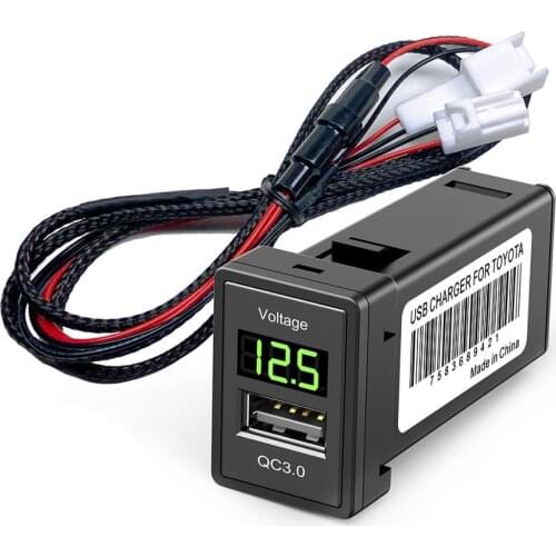 CHELINK USB Charger 3.1A Quick Charge 3.0 For Mobile Phone Car Adapter Charger 12V with LED Voltmeter Display