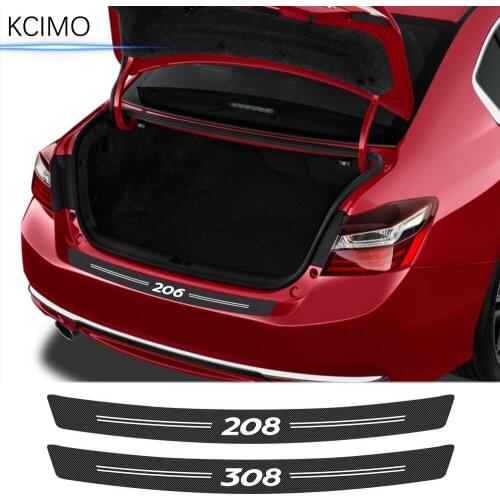 Car Trunk Carbon Fiber Protector Sticker For Peugeot 307 206 308 407 207 3008 208 508 2008 301 408 107 607 3008 5008 Accessories