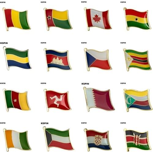 Flag Laple Pin Badge Brooch Guinea Guinea-Bissau Canada Ghana Gabon Cambodia Czech Rep. Zimbabwe ameroon Isle of Man