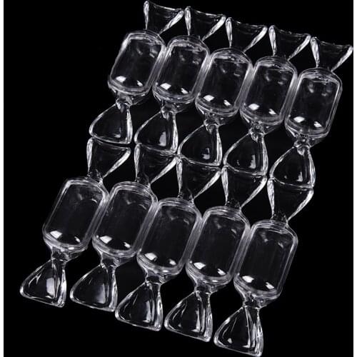 10pcs/set Cute Candy Shape Wedding Candy Box Transparent Plastic Storage Container Kids Gift Collection Organizer Gift Decor