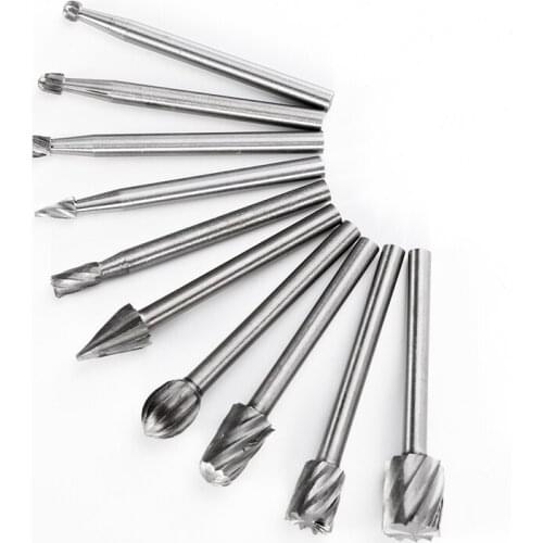 10PC Rotary File Electric Grinding Polishing Head Engraving Cutter DIY Wood Tool