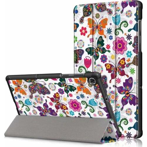 100PCS/Lot Print Slim PU Cover For Lenovo Tab M10 HD 2nd Gen X306 Tablet Protecort Case