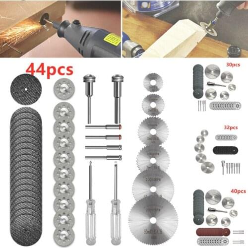 30/32/40/42Pcs Woodworking High Speed Small Saw Blade Diamond Resin Cutting Disc Saw Blade Grinding Wheel Set for Dremel Drill